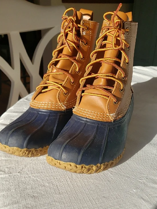 Classic Bean Boots Two-Tone Duck Boots in Tan and Navy - Picture 6 of 6